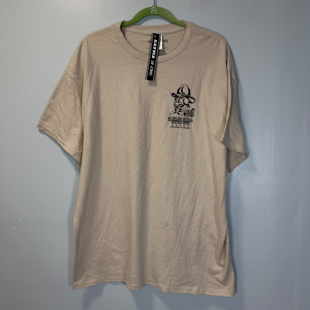 Grim‎ Days Wild Willies Western Wear Graphic T-Shirt Mens XL Tan NWT